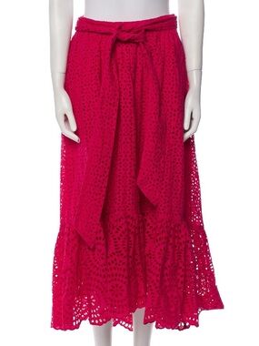 Ulla Johnson Lace Midi Skirt with Tie Waist